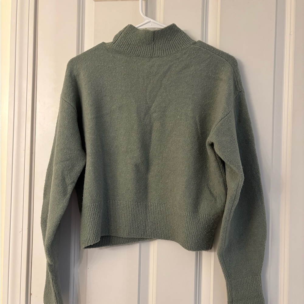 & Other Stories Green Cowl Neck Sweater